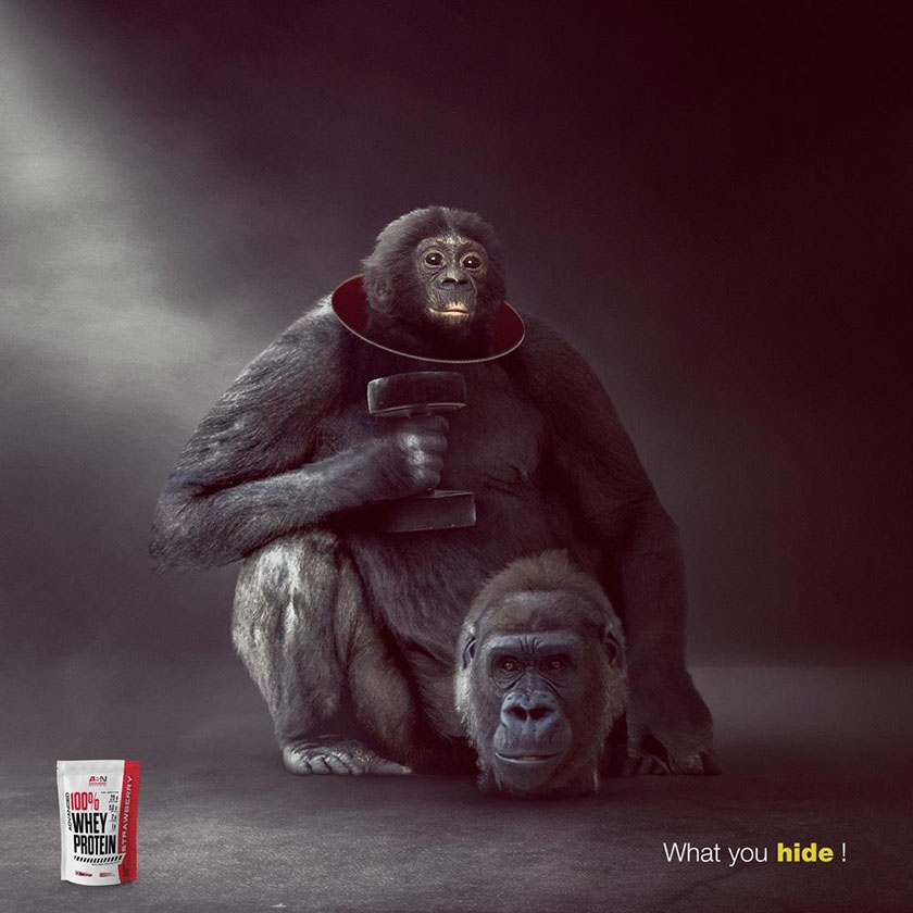 Advanced Sports Nutrition高級運(yùn)動營養(yǎng)食品平面廣告設(shè)計，在對比中逆襲身材