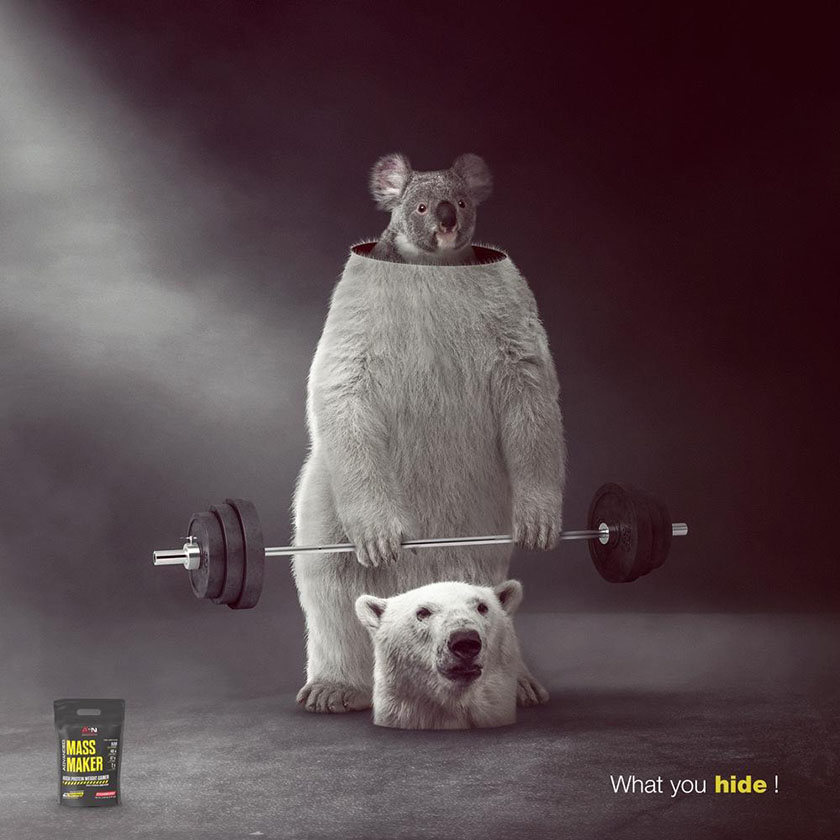 Advanced Sports Nutrition高級運(yùn)動營養(yǎng)食品平面廣告設(shè)計，在對比中逆襲身材