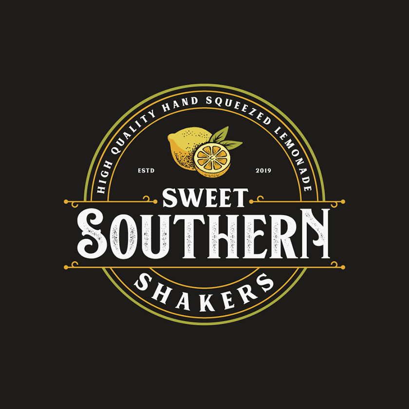 質樸和復古飲料logo設計-老式檸檬水的logo