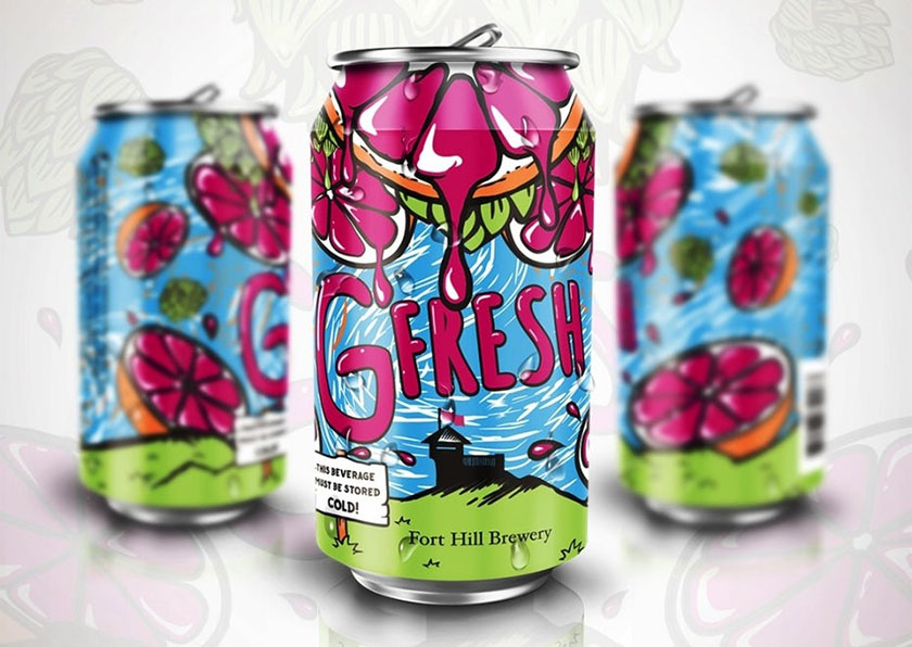 有趣的飲料標志logo設計-多彩插圖飲料包裝及l(fā)ogo