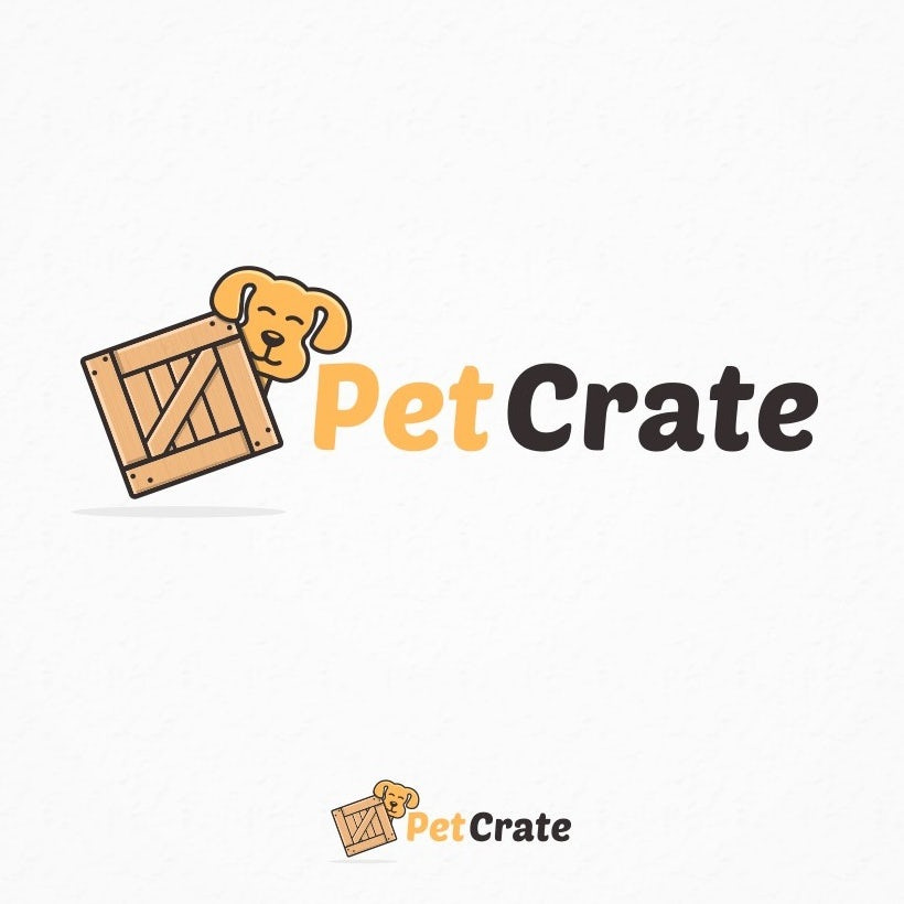 可愛動(dòng)物logo設(shè)計(jì)-petcrate 狗狗標(biāo)志logo