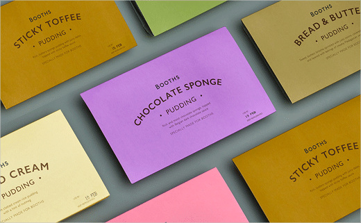 Booths蛋糕和布丁系列食品包裝設計，源自20世紀裝飾藝術靈感