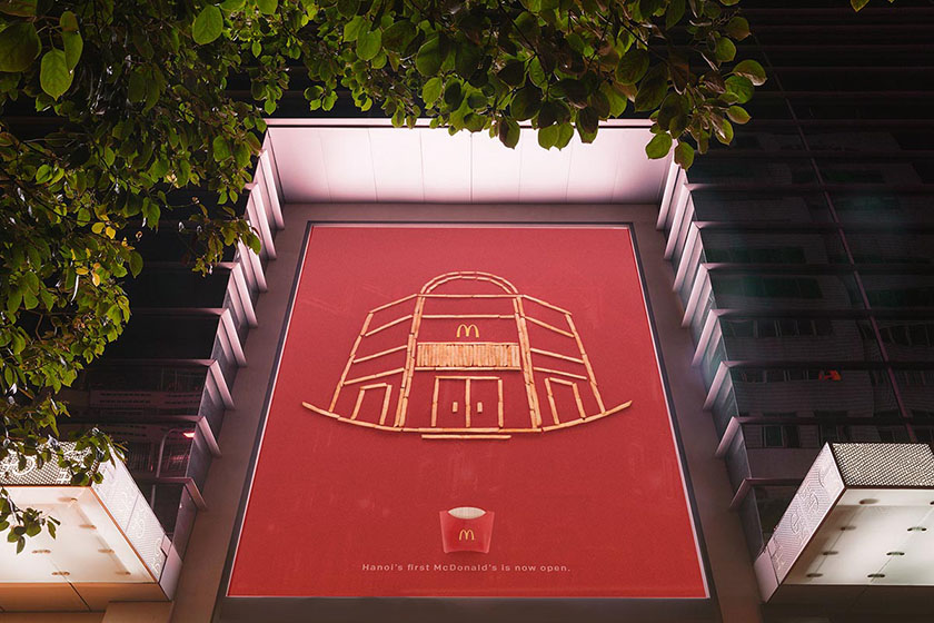 關(guān)于麥當(dāng)勞薯?xiàng)l的創(chuàng)意廣告活動(dòng)-建筑廣告牌