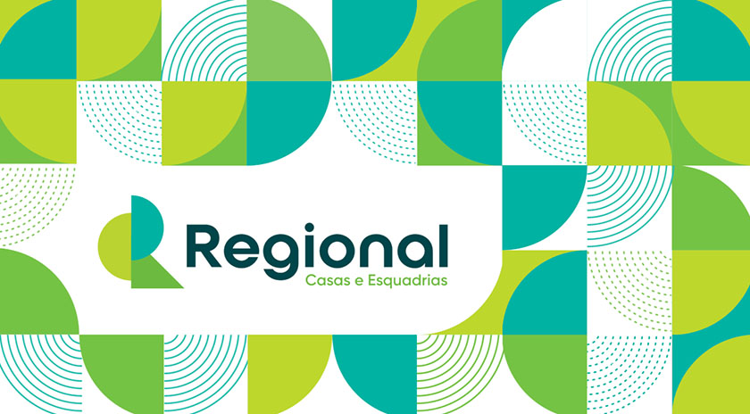 Regional house 房產(chǎn)中介品牌視覺形象vi設計，充滿活力的幾何色塊風格