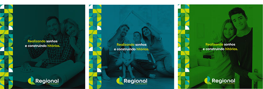 Regional house 房產(chǎn)中介品牌視覺形象vi設計，充滿活力的幾何色塊風格