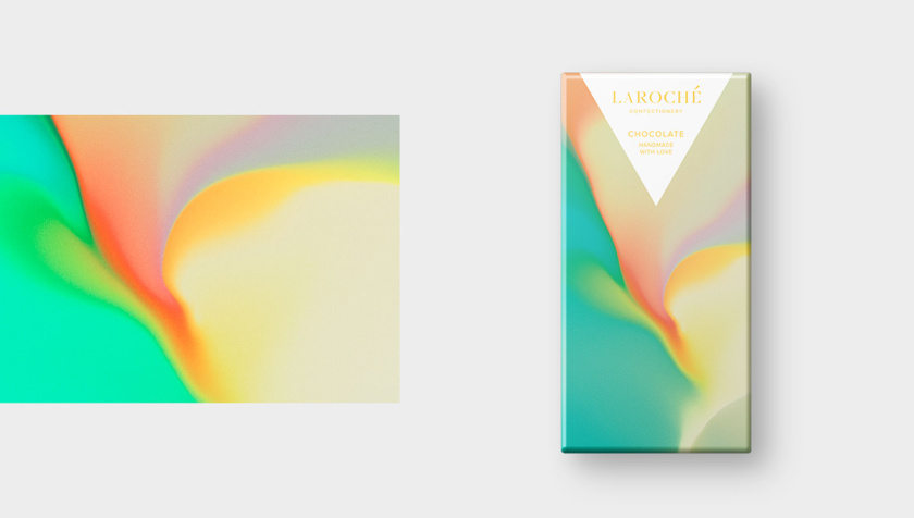 Laroché巧克力創(chuàng)造一個充滿活力多彩漸變色的包裝設(shè)計