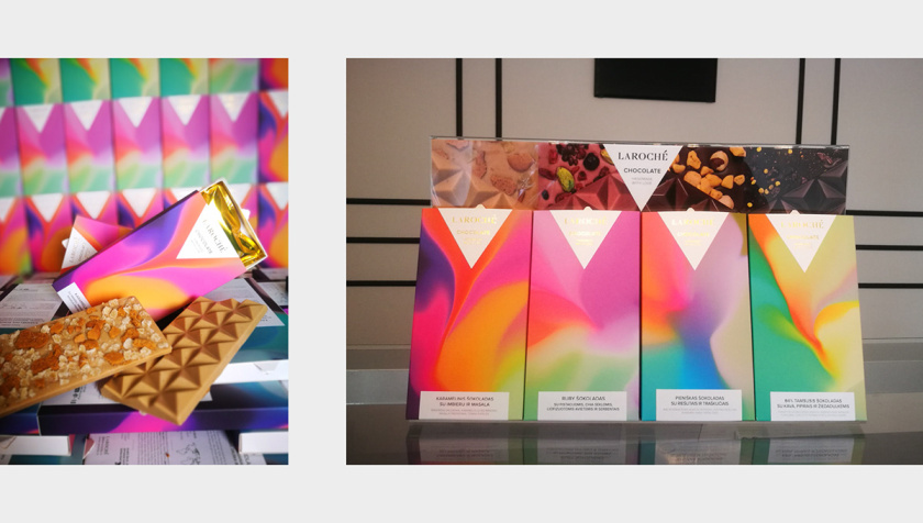 Laroché巧克力創(chuàng)造一個充滿活力多彩漸變色的包裝設(shè)計