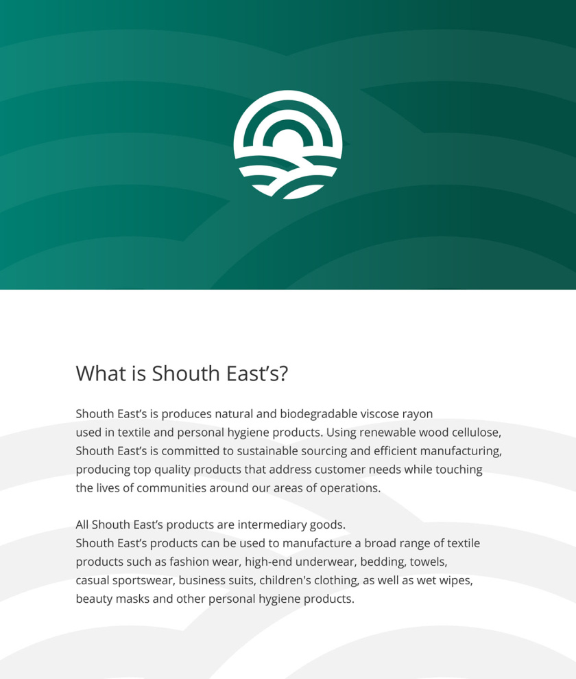 South East''s 人造絲紡織原料成分品牌logo設(shè)計(jì)vi設(shè)計(jì)，太陽農(nóng)田纖維元素