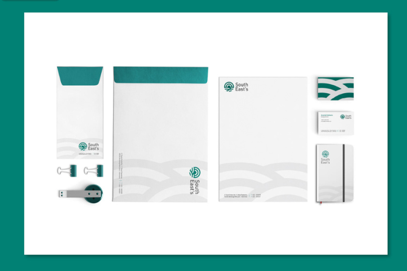 South East''s 人造絲紡織原料成分品牌logo設(shè)計(jì)vi設(shè)計(jì)-辦公用品