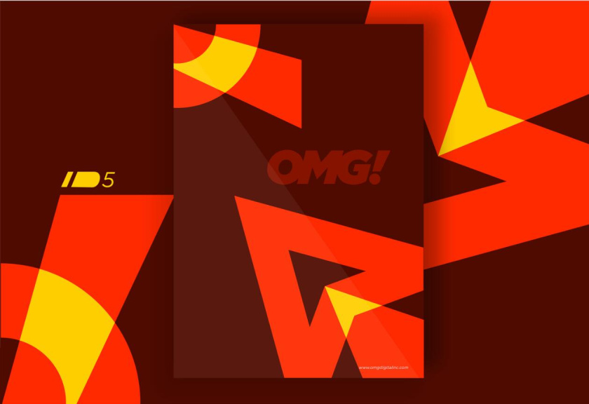 OMG 幾何抽象圖形風格海報設計與品牌vi設計