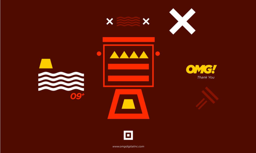 OMG 幾何抽象圖形風格海報設計與品牌vi設計