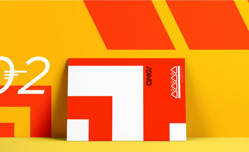 OMG 幾何抽象圖形風格海報設計與品牌vi設計