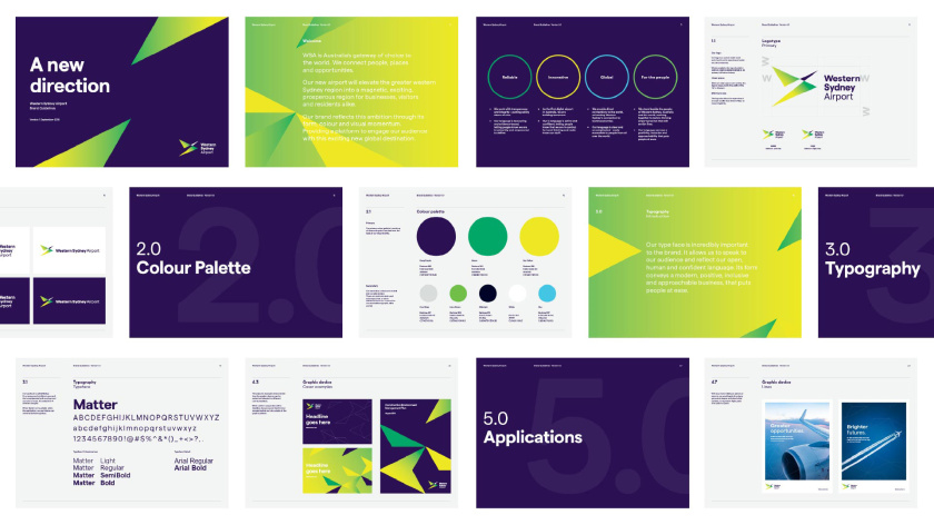 西悉尼國(guó)際機(jī)場(chǎng)品牌視覺(jué)形象vi設(shè)計(jì)，動(dòng)感的三角形