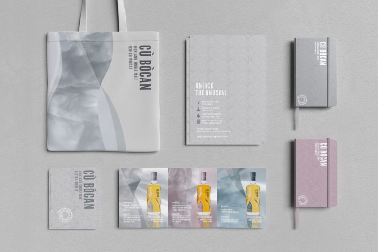 CùBòcan 威士忌酒包裝設(shè)計瓶型設(shè)計，優(yōu)雅的多層次視覺效果