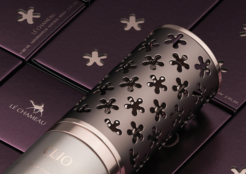 Clio香水包裝設(shè)計(jì)與阿拉伯花形格子香水瓶形設(shè)計(jì)