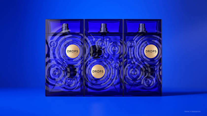 夢幻的DROPS香水包裝設(shè)計和水波蕩漾的藍(lán)色香水瓶形設(shè)計 夢幻的DROPS香水包裝設(shè)計和水波蕩漾的藍(lán)色香水瓶形設(shè)計