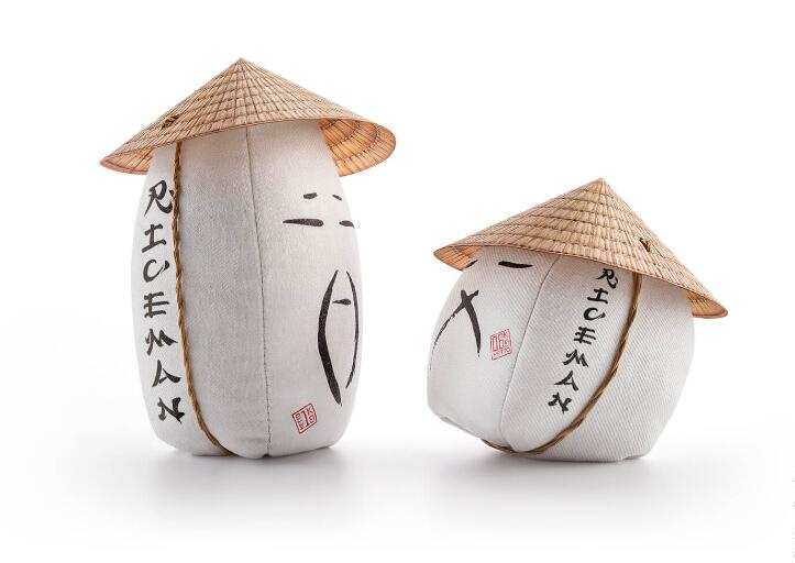 RICEMAN日式大米包裝設(shè)計(jì)，斗笠帽子麻布農(nóng)民造型