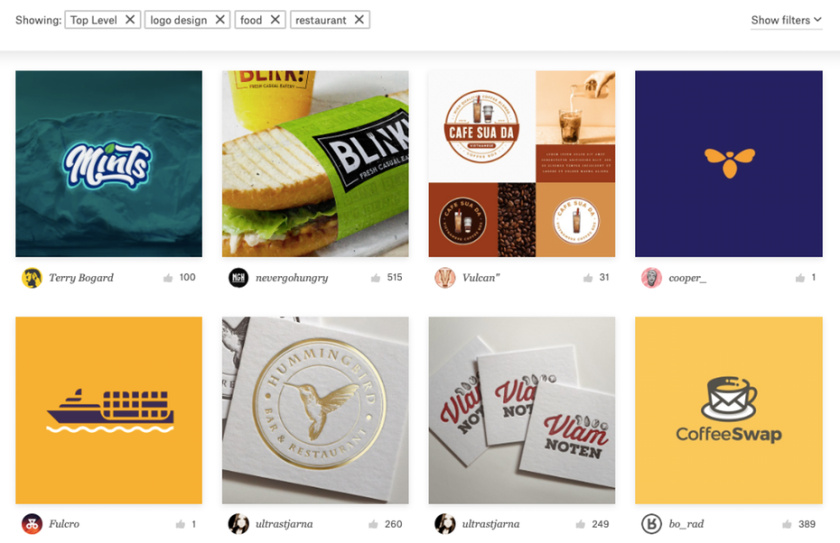 99designs Discover搜索工具的屏幕截圖