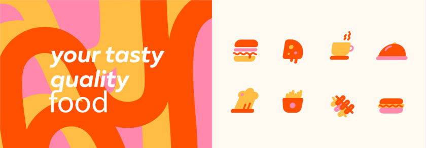 Nummy云端廚房外賣美食品牌logo設(shè)計(jì)與形象vi設(shè)計(jì)，源自字母n的識別符號