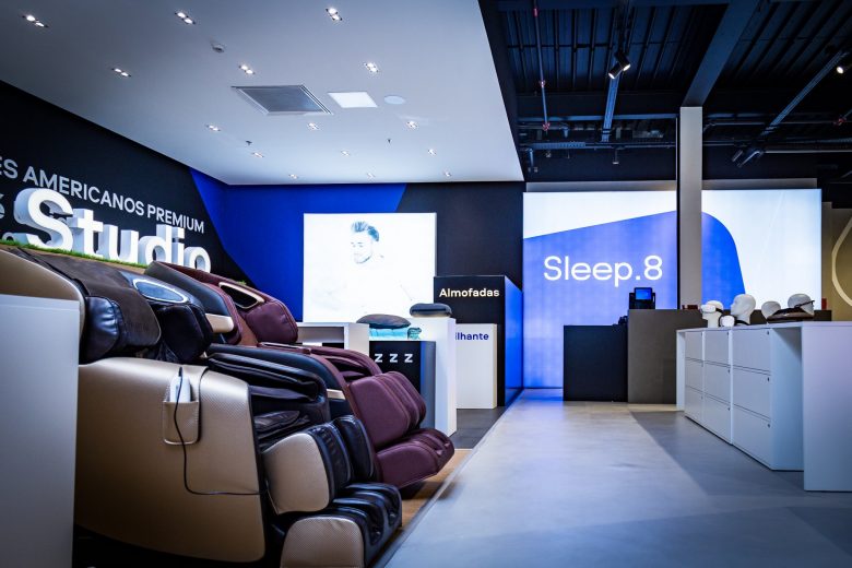 Sleep 8 床墊睡眠店鋪”藍色科技風格“室內零售空間創(chuàng)新設計