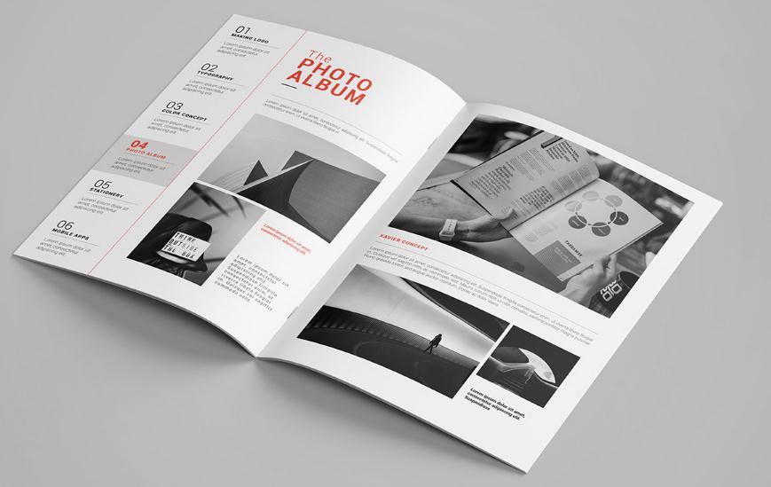 簡(jiǎn)約科技風(fēng)格品牌畫冊(cè)設(shè)計(jì)模板，單橙+灰色配色