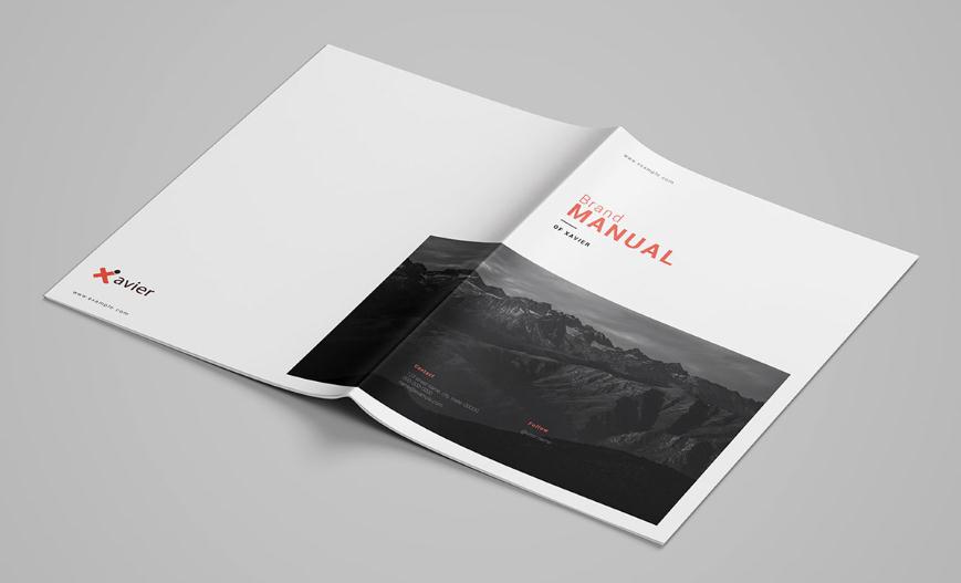 簡(jiǎn)約科技風(fēng)格品牌畫冊(cè)設(shè)計(jì)模板，單橙+灰色配色