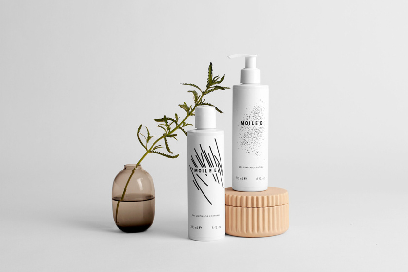 Moilee 化妝護(hù)膚品品牌命名與包裝設(shè)計，描繪皮膚細(xì)胞分子視圖