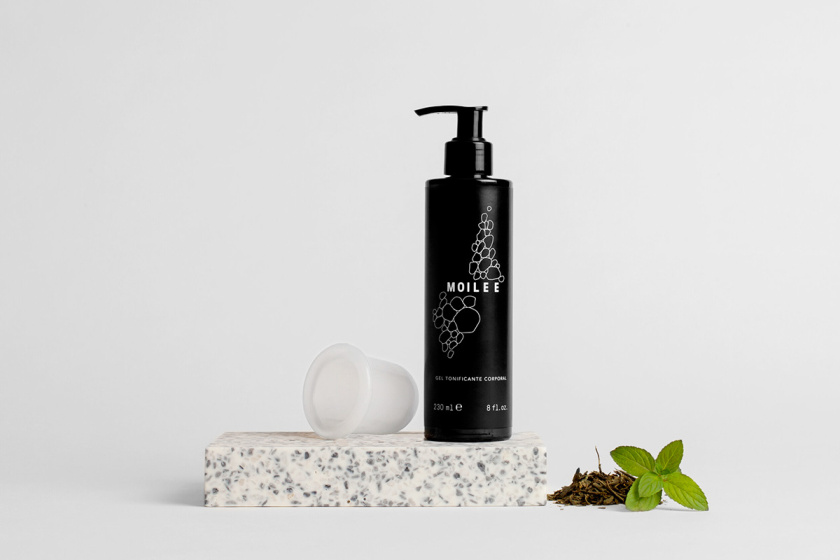 Moilee 化妝護(hù)膚品品牌命名與包裝設(shè)計，描繪皮膚細(xì)胞分子視圖