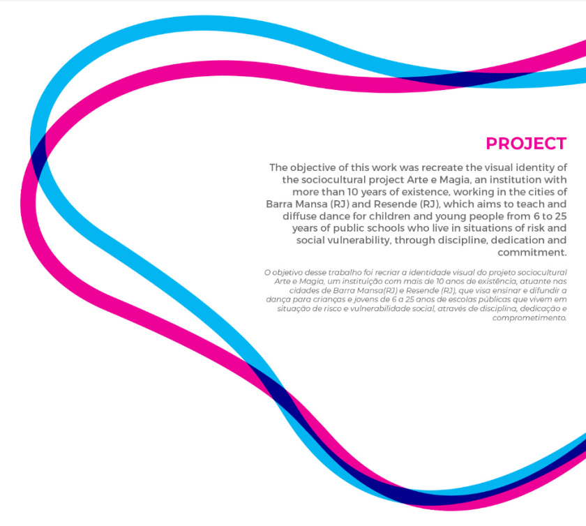 Arte e Magia兒童青少年舞蹈教育機構(gòu)品牌vi視覺形象設(shè)計，彎曲漸變色塊的疊加