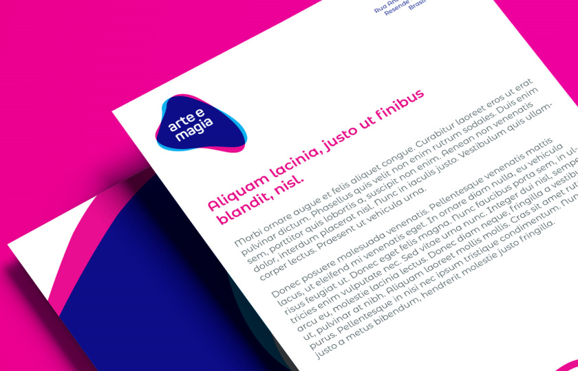 Arte e Magia兒童青少年舞蹈教育機構(gòu)品牌vi視覺形象設(shè)計，彎曲漸變色塊的疊加