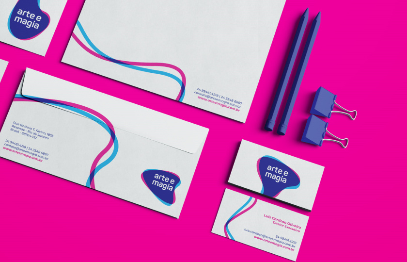 Arte e Magia兒童青少年舞蹈教育機(jī)構(gòu)品牌vi視覺(jué)形象設(shè)計(jì)，彎曲漸變色塊的疊加