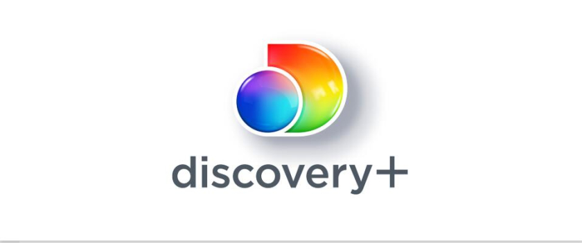 Discovery+探索電視節(jié)目頻道品牌logo設(shè)計(jì)，光譜色幾何D和一個(gè)圓的結(jié)合