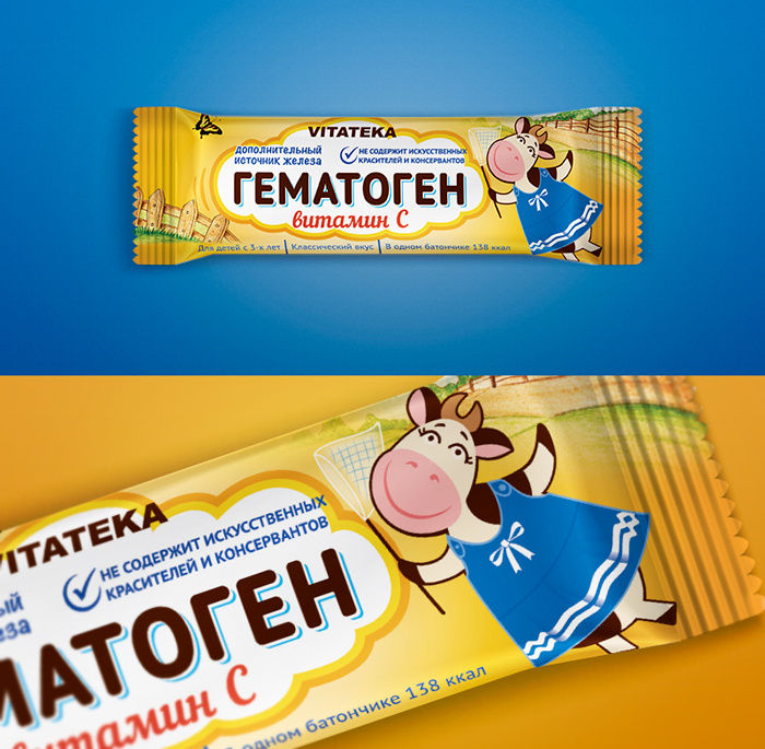 HEMATOGENUM 牛奶糖巧克力包裝設(shè)計，擬人化奶牛插畫設(shè)計
