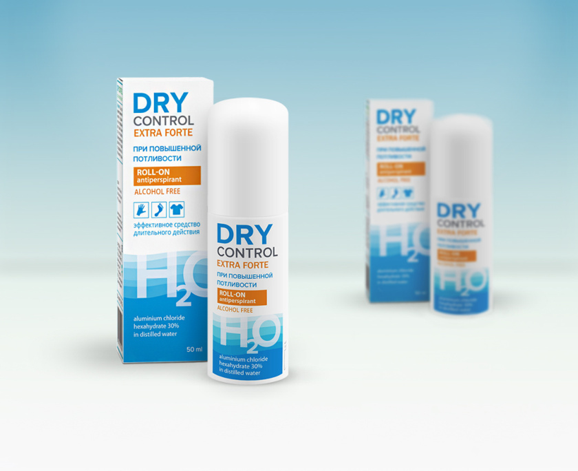 DRY CONTROL 干控止汗劑包裝設(shè)計，偏藥品包裝風(fēng)格