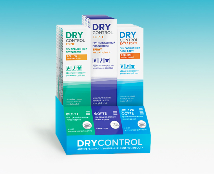 DRY CONTROL 干控止汗劑包裝設(shè)計，偏藥品包裝風(fēng)格