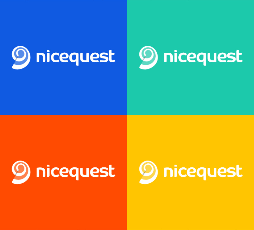 Nicequest 在線社區(qū)網(wǎng)站互聯(lián)網(wǎng)科技公司logo設(shè)計，螺旋田螺+熱點圖
