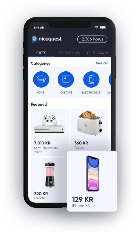 帶有特色禮物的nicequest應(yīng)用商店示例