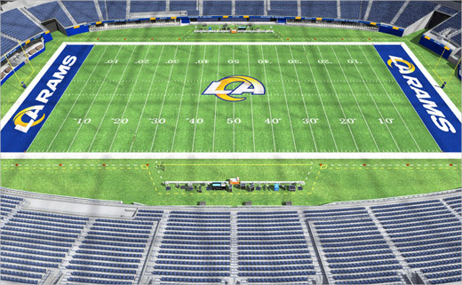 洛杉磯公羊橄欖球隊(duì)logo設(shè)計(jì)品牌形象設(shè)計(jì)，LA字母組合成公羊簡(jiǎn)約造型