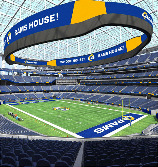 洛杉磯公羊橄欖球隊(duì)logo設(shè)計(jì)品牌形象設(shè)計(jì)，LA字母組合成公羊簡(jiǎn)約造型