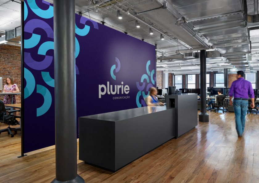 Plurie 品牌vi形象設(shè)計(jì)，兩個(gè)半圓相交