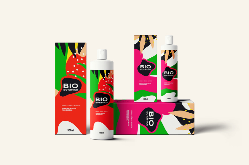 Bio Botanico 專業(yè)護發(fā)產品包裝設計，鮮艷熱帶風格元素