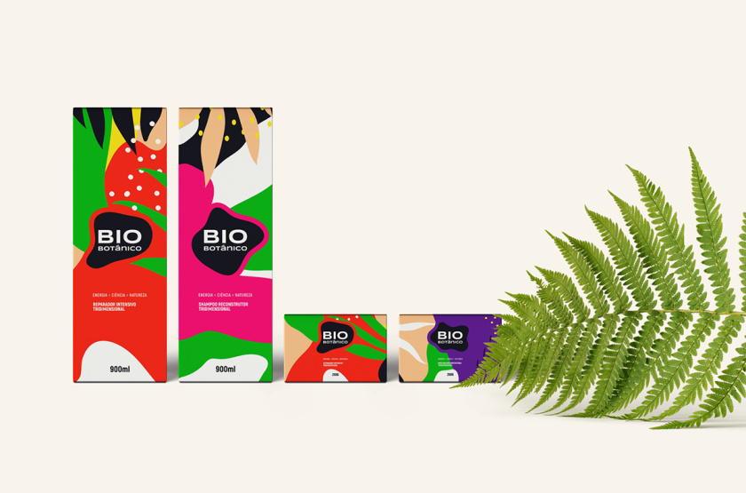 Bio Botanico 專業(yè)護發(fā)產品包裝設計，鮮艷熱帶風格元素