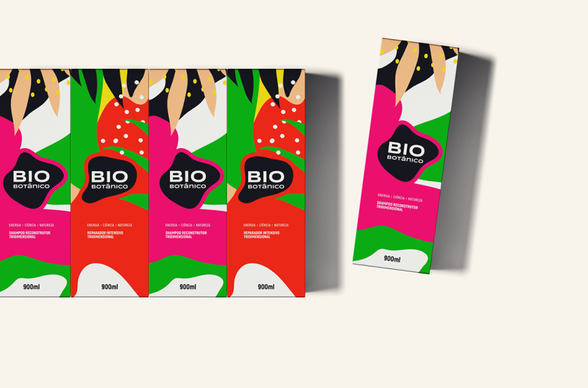 Bio Botanico 專業(yè)護發(fā)產品包裝設計，鮮艷熱帶風格元素