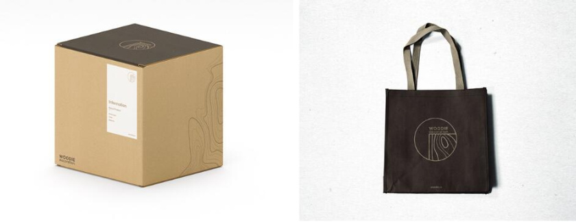 Woodie 高端家具制造品牌logo設計vi設計 ”木紋元素“