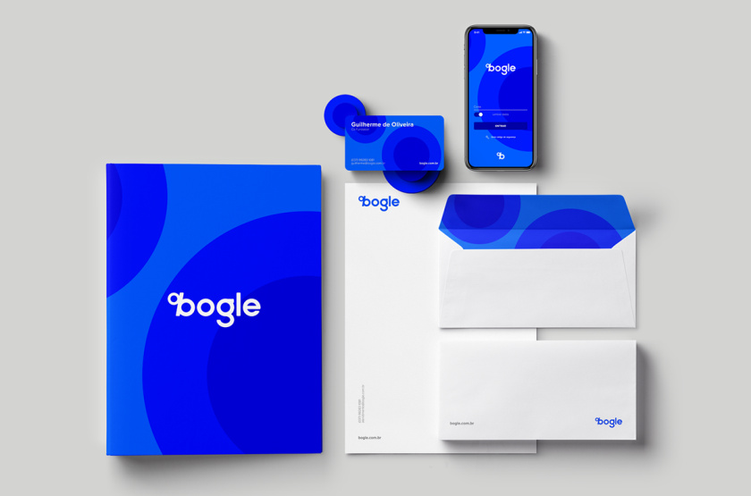 Bogle金融科技公司logo設(shè)計vi設(shè)計，首字母B改造成百分號%的形狀