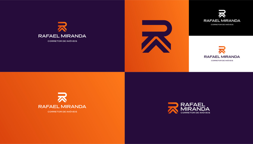 Rafael Miranda 房地產(chǎn)經(jīng)紀(jì)公司logo設(shè)計(jì)vi設(shè)計(jì)，字母R+房子組成
