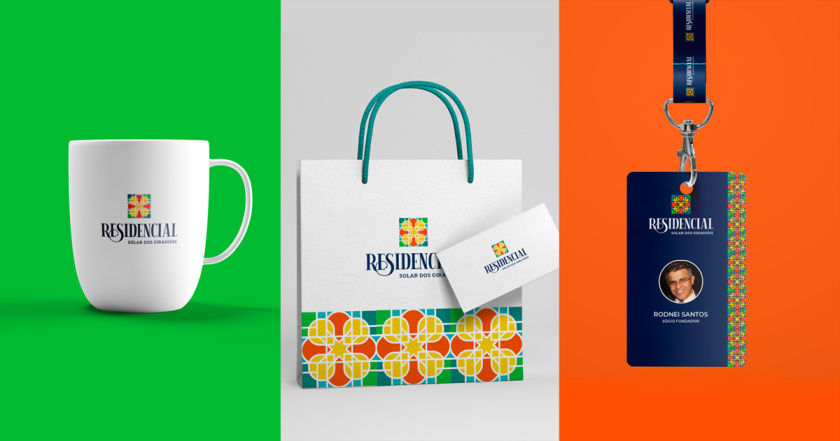 Residencial高端住宅地產(chǎn)logo設(shè)計(jì)vi設(shè)計(jì)，教堂+太陽(yáng)+想日款+馬賽克元素