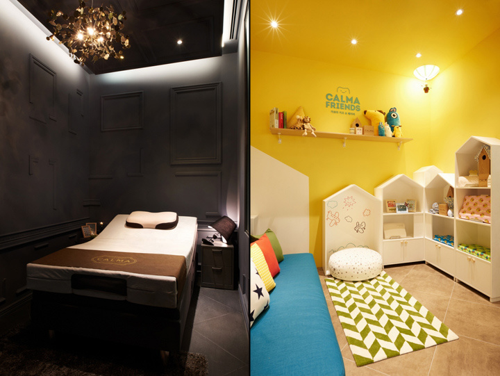 M4 CALMA床墊床上用品品牌體驗(yàn)店鋪空間設(shè)計(jì)，整體黑暗色風(fēng)格