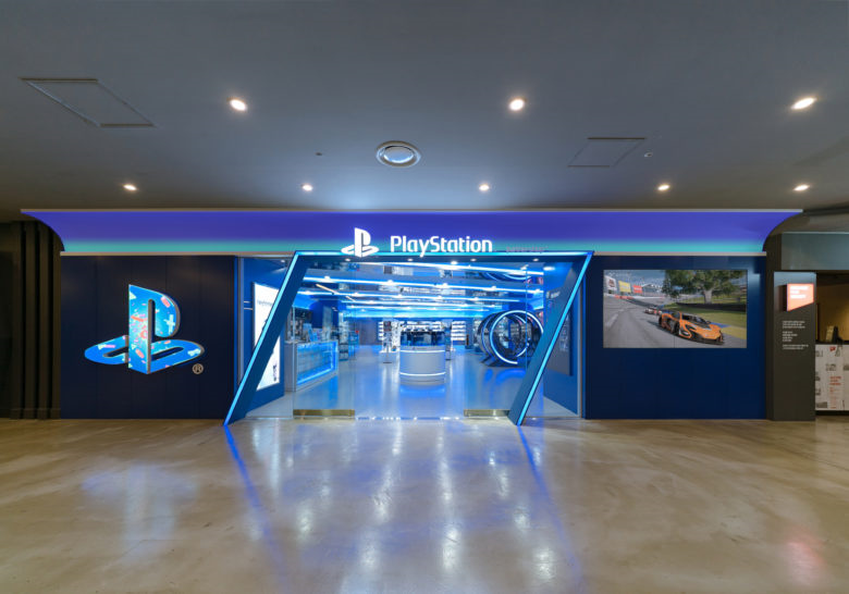 PlayStation 品牌電競(jìng)游戲設(shè)備線下店鋪空間設(shè)計(jì)，藍(lán)色科技風(fēng)格