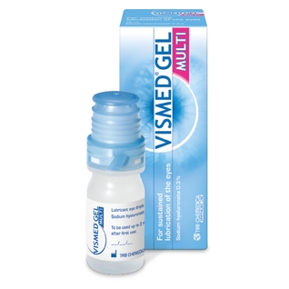 VISMED 干眼癥眼藥水包裝設(shè)計，突出眼球的水彩風(fēng)格包裝